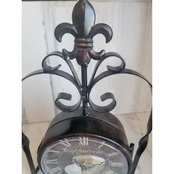 Pier 1 clock Rustic‎ expresso cappuccino home decor - Picture 4 of 9